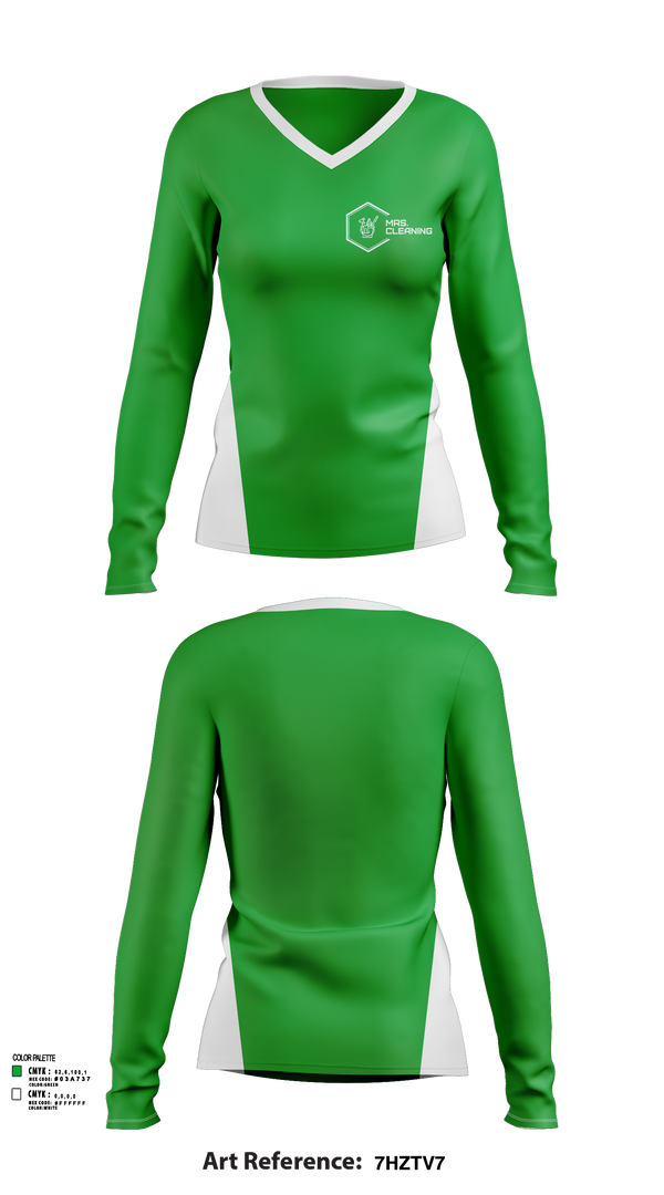 Womens Long Sleeve Vneck Shirt, Mrs. Cleaning, , Teamtime, Team time, sublimation, custom sports apparel, team uniforms, spirit wear, spiritwear, sports uniforms, custom shirts, team store, custom team store, fundraiser sports, apparel fundraiser