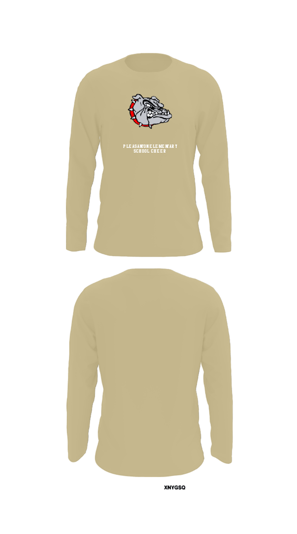 Long Sleeve Performance Shirt, Pleasanton Elementary School Cheer, Cheer, Teamtime, Team time, sublimation, custom sports apparel, team uniforms, spirit wear, spiritwear, sports uniforms, custom shirts, team store, custom team store, fundraiser sports, apparel fundraiser