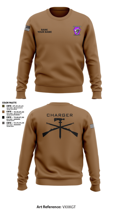 Charger Co. / 2-112th Infantry Battalion 37738588 Crew Neck Sweatshirt - 31