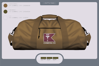 Duffle Bag, Chimera Company, Army, Teamtime, Team time, sublimation, custom sports apparel, team uniforms, spirit wear, spiritwear, sports uniforms, custom shirts, team store, custom team store, fundraiser sports, apparel fundraiser