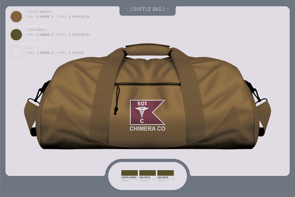 Duffle Bag, Chimera Company, Army, Teamtime, Team time, sublimation, custom sports apparel, team uniforms, spirit wear, spiritwear, sports uniforms, custom shirts, team store, custom team store, fundraiser sports, apparel fundraiser