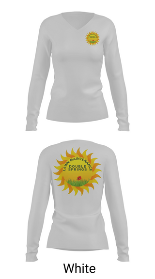 Womens Long Sleeve Vneck Shirt, Double Springs Lawn Maintenance, , Teamtime, Team time, sublimation, custom sports apparel, team uniforms, spirit wear, spiritwear, sports uniforms, custom shirts, team store, custom team store, fundraiser sports, apparel fundraiser