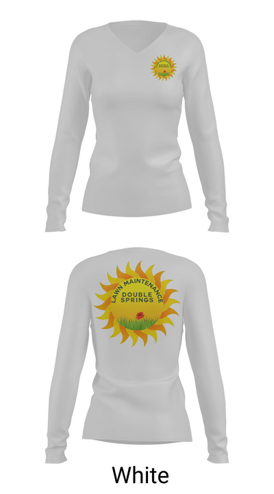 Double Springs Lawn Maintenance 68991877 Women's Long Sleeve V-neck Shirt - 16