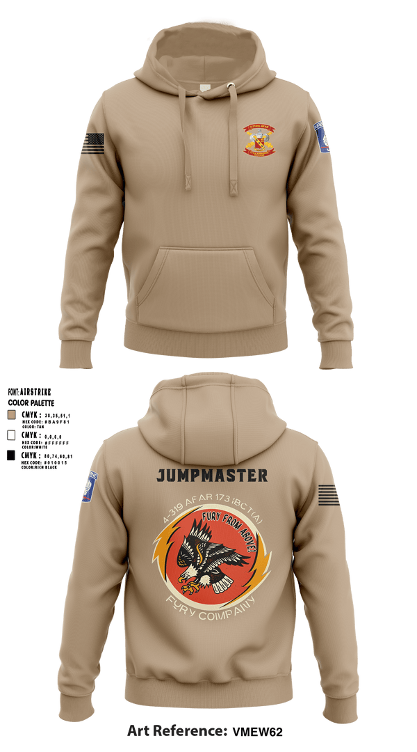 Hoodie, FCO 4-319 AFAR, 173 IBCT(A), Army, Teamtime, Team time, sublimation, custom sports apparel, team uniforms, spirit wear, spiritwear, sports uniforms, custom shirts, team store, custom team store, fundraiser sports, apparel fundraiser