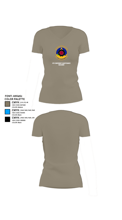 4th Component Maintenance Squadron 36168944 Women's Short Sleeve V-neck Shirt - 64