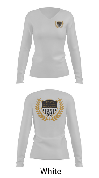 Women's Long Sleeve Vneck Shirt, Legacy Goalkeeping Acadmey, Men's Soccer, Teamtime, Team time, sublimation, custom sports apparel, team uniforms, spirit wear, spiritwear, sports uniforms, custom shirts, team store, custom team store, fundraiser sports, apparel fundraiser
