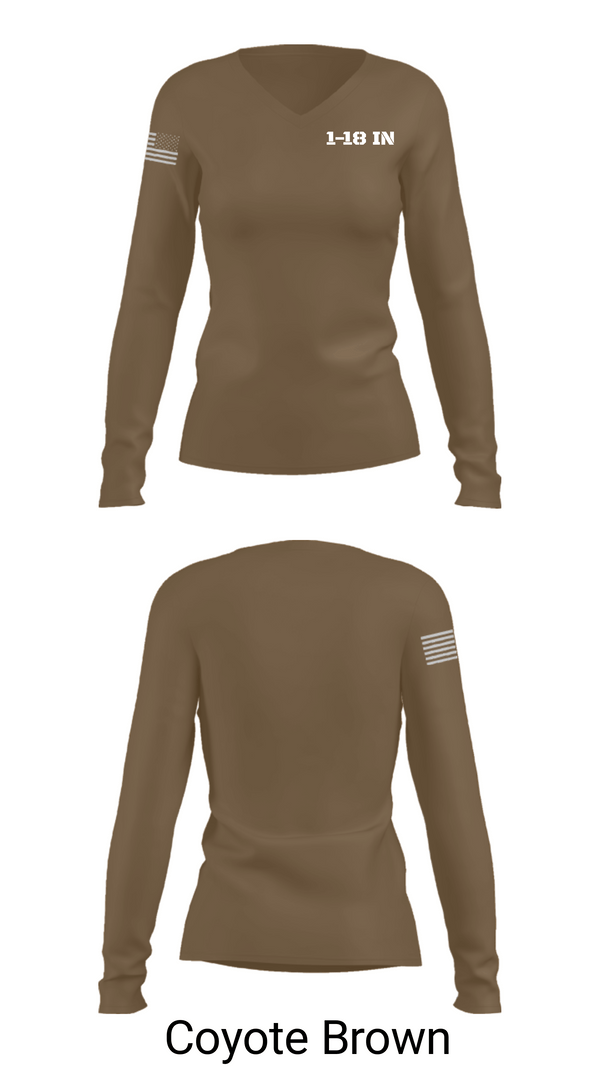 Women's Long Sleeve Vneck Shirt, 1-18 IN, Army, Teamtime, Team time, sublimation, custom sports apparel, team uniforms, spirit wear, spiritwear, sports uniforms, custom shirts, team store, custom team store, fundraiser sports, apparel fundraiser
