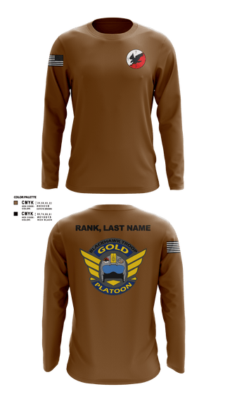 Long Sleeve Performance Shirt, Savage Platoon, 2-7 CAV1/7 CAV, Blackhawk Troop, Gold Platoon, Army, Teamtime, Team time, sublimation, custom sports apparel, team uniforms, spirit wear, spiritwear, sports uniforms, custom shirts, team store, custom team store, fundraiser sports, apparel fundraiser