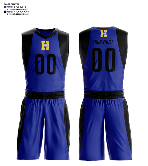 Basketball Uniform, Hazen High School Basketball, Men's Basketball, Teamtime, Team time, sublimation, custom sports apparel, team uniforms, spirit wear, spiritwear, sports uniforms, custom shirts, team store, custom team store, fundraiser sports, apparel fundraiser