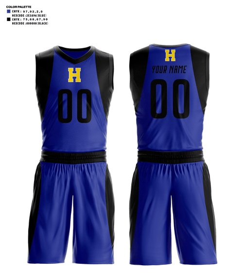 Basketball Uniform, Hazen High School Basketball, Men's Basketball, Teamtime, Team time, sublimation, custom sports apparel, team uniforms, spirit wear, spiritwear, sports uniforms, custom shirts, team store, custom team store, fundraiser sports, apparel fundraiser
