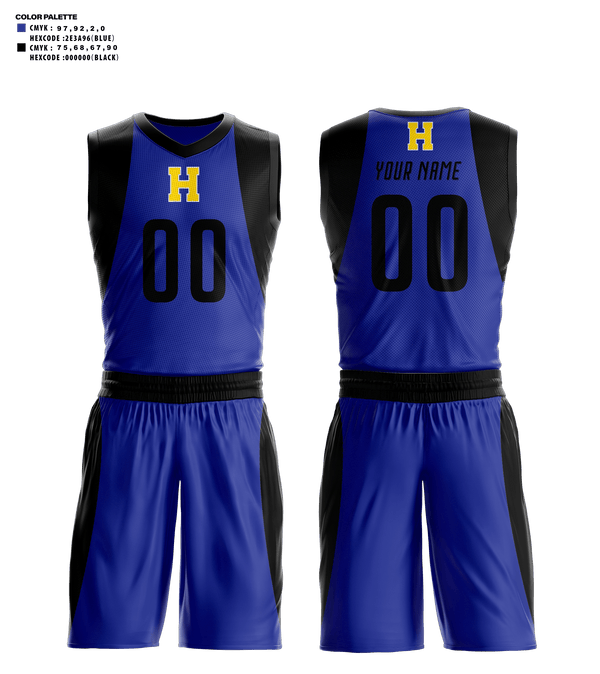 Basketball Uniform, Hazen High School Basketball, Men's Basketball, Teamtime, Team time, sublimation, custom sports apparel, team uniforms, spirit wear, spiritwear, sports uniforms, custom shirts, team store, custom team store, fundraiser sports, apparel fundraiser