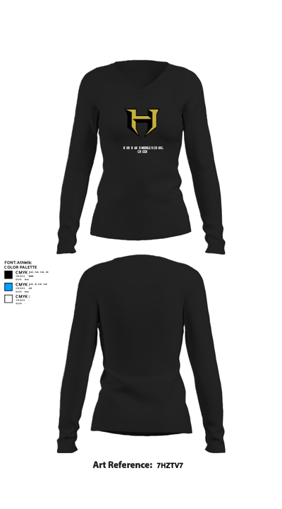 Hubbard Middle School Cheer 37740474 Women's Long Sleeve V-neck Shirt - 10