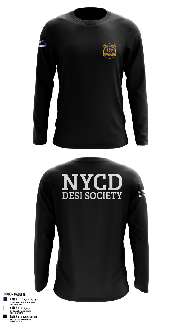 Long Sleeve Performance Shirt, NYCD DESI SOCIETY, Police, Teamtime, Team time, sublimation, custom sports apparel, team uniforms, spirit wear, spiritwear, sports uniforms, custom shirts, team store, custom team store, fundraiser sports, apparel fundraiser