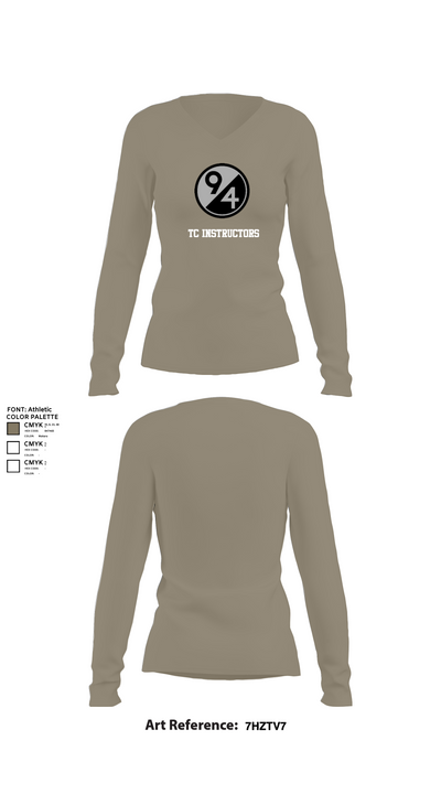 TC Instructors 58832529 Women's Long Sleeve V-neck Shirt - 62