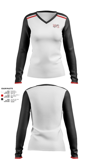 Womens Long Sleeve Vneck Shirt 1, Mount Zion Junior High School Basketball, Women's Basketball, Teamtime, Team time, sublimation, custom sports apparel, team uniforms, spirit wear, spiritwear, sports uniforms, custom shirts, team store, custom team store, fundraiser sports, apparel fundraiser