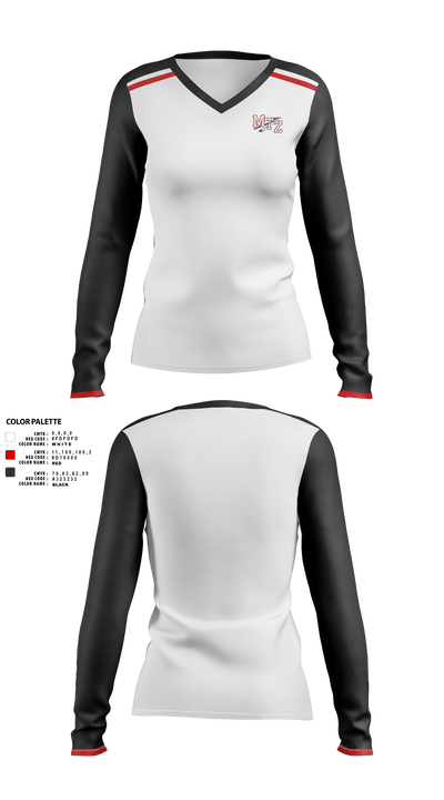 Mount Zion Junior High School Basketball 45826560 Women's Long Sleeve V-neck Shirt -1 40