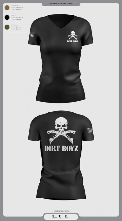 Dirt boyz 82013993 Women's Short Sleeve V-neck Shirt - 2