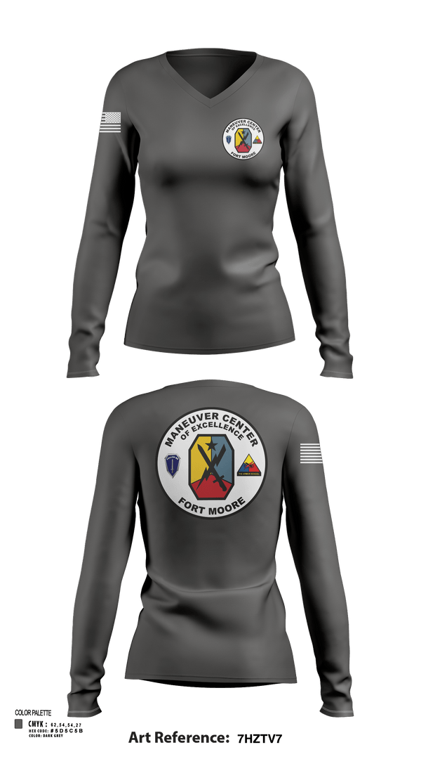 Womens Long Sleeve Vneck Shirt, Fort moore, , Teamtime, Team time, sublimation, custom sports apparel, team uniforms, spirit wear, spiritwear, sports uniforms, custom shirts, team store, custom team store, fundraiser sports, apparel fundraiser