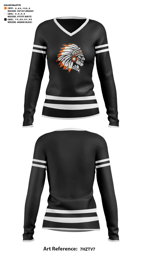 Womens Long Sleeve Vneck Shirt, RRMS Cheer, Cheer, Teamtime, Team time, sublimation, custom sports apparel, team uniforms, spirit wear, spiritwear, sports uniforms, custom shirts, team store, custom team store, fundraiser sports, apparel fundraiser