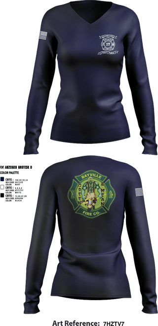 Womens Long Sleeve Vneck Shirt, BVFC, Fire Department, Teamtime, Team time, sublimation, custom sports apparel, team uniforms, spirit wear, spiritwear, sports uniforms, custom shirts, team store, custom team store, fundraiser sports, apparel fundraiser