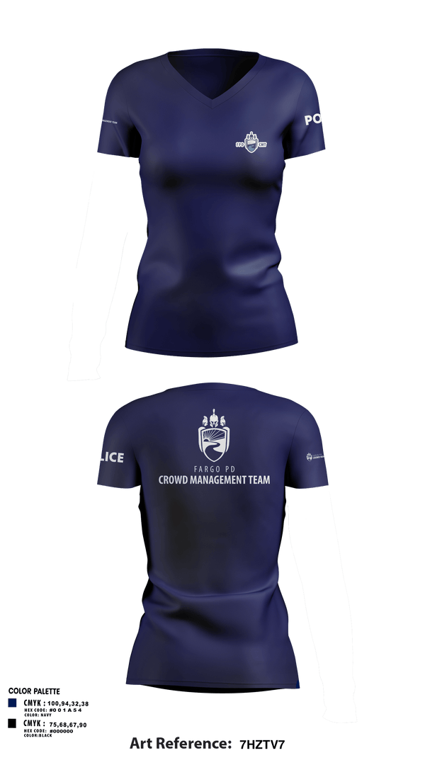 Womens Short Sleeve Vneck Shirt, Fargo PD CMT, Police, Teamtime, Team time, sublimation, custom sports apparel, team uniforms, spirit wear, spiritwear, sports uniforms, custom shirts, team store, custom team store, fundraiser sports, apparel fundraiser