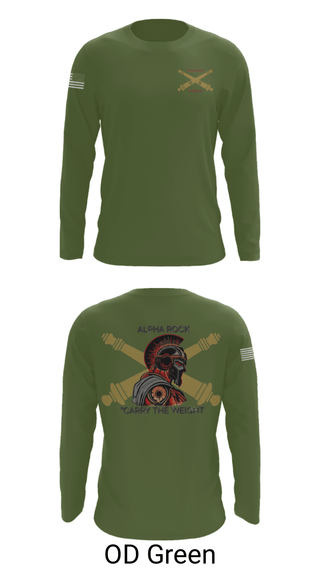 Long Sleeve Performance Shirt, ALPHA ROCK, Army, Teamtime, Team time, sublimation, custom sports apparel, team uniforms, spirit wear, spiritwear, sports uniforms, custom shirts, team store, custom team store, fundraiser sports, apparel fundraiser