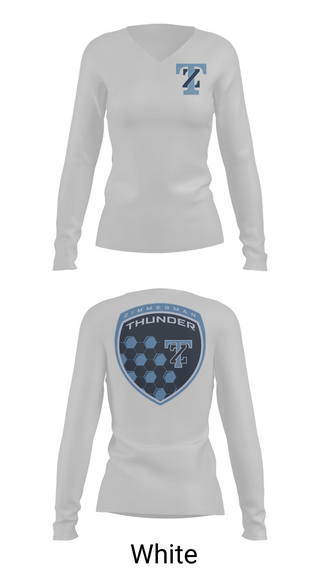 Womens Long Sleeve Vneck Shirt, THUNDER, Men's Soccer, Teamtime, Team time, sublimation, custom sports apparel, team uniforms, spirit wear, spiritwear, sports uniforms, custom shirts, team store, custom team store, fundraiser sports, apparel fundraiser