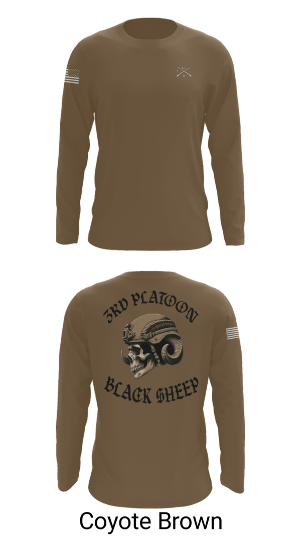 Long Sleeve Performance Shirt, 3rd PLT Black Sheep, Army, Teamtime, Team time, sublimation, custom sports apparel, team uniforms, spirit wear, spiritwear, sports uniforms, custom shirts, team store, custom team store, fundraiser sports, apparel fundraiser