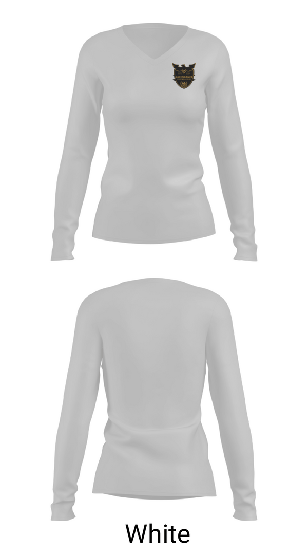 Womens Long Sleeve Vneck Shirt, Ascendance.fc, Men's Soccer, Teamtime, Team time, sublimation, custom sports apparel, team uniforms, spirit wear, spiritwear, sports uniforms, custom shirts, team store, custom team store, fundraiser sports, apparel fundraiser