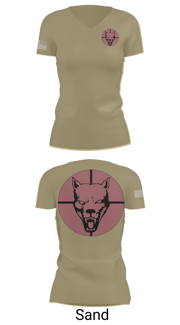 Womens Short Sleeve Vneck Shirt, Hellhound PLT, A CO, 2-8 CAV, , Teamtime, Team time, sublimation, custom sports apparel, team uniforms, spirit wear, spiritwear, sports uniforms, custom shirts, team store, custom team store, fundraiser sports, apparel fundraiser