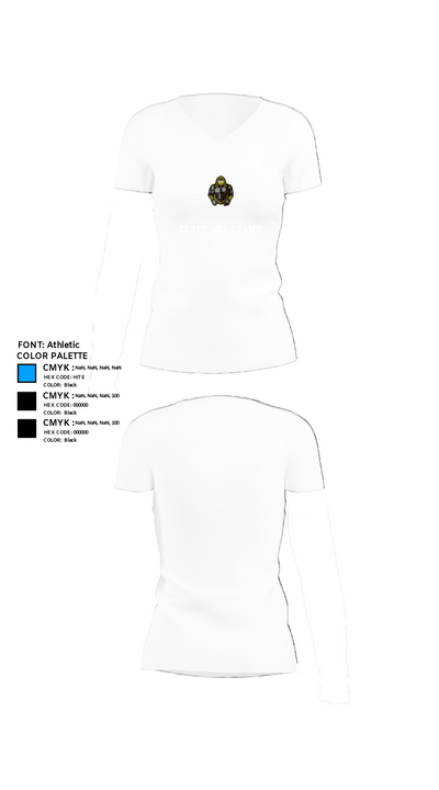 Cliff Williams 44334709 Women's Short Sleeve V-neck Shirt - 18