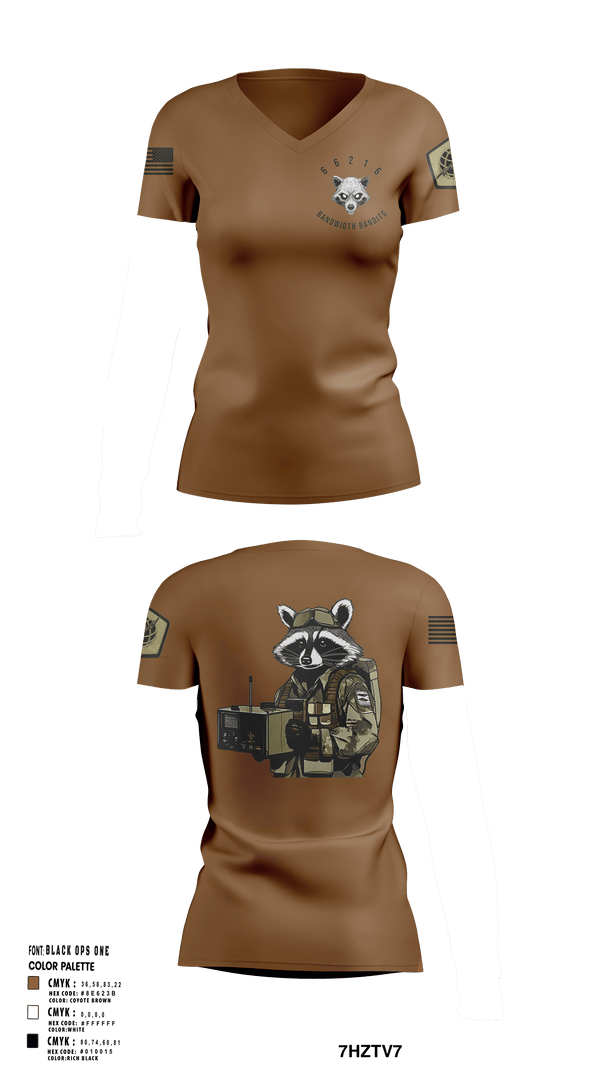 Womens Short Sleeve Vneck Shirt, Node 66216 Bandwidth Bandits, Army, Teamtime, Team time, sublimation, custom sports apparel, team uniforms, spirit wear, spiritwear, sports uniforms, custom shirts, team store, custom team store, fundraiser sports, apparel fundraiser