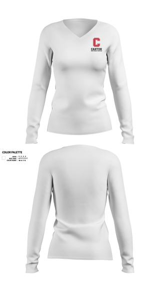 Womens Long Sleeve Vneck Shirt, Canton Bowling, Bowling, Teamtime, Team time, sublimation, custom sports apparel, team uniforms, spirit wear, spiritwear, sports uniforms, custom shirts, team store, custom team store, fundraiser sports, apparel fundraiser