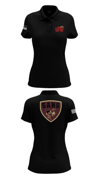 Womens Short Sleeve Performance Polo, St Augustine Yellow Jackets, Swimming, Teamtime, Team time, sublimation, custom sports apparel, team uniforms, spirit wear, spiritwear, sports uniforms, custom shirts, team store, custom team store, fundraiser sports, apparel fundraiser