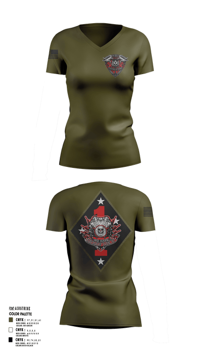 3rd AABN MTU 16742717 Women's Short Sleeve V-neck Shirt - 132