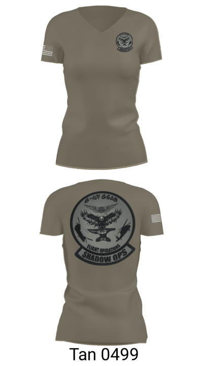 Iron Eagle Shadow Ops 36394126 Women's Short Sleeve V-neck Shirt - 68