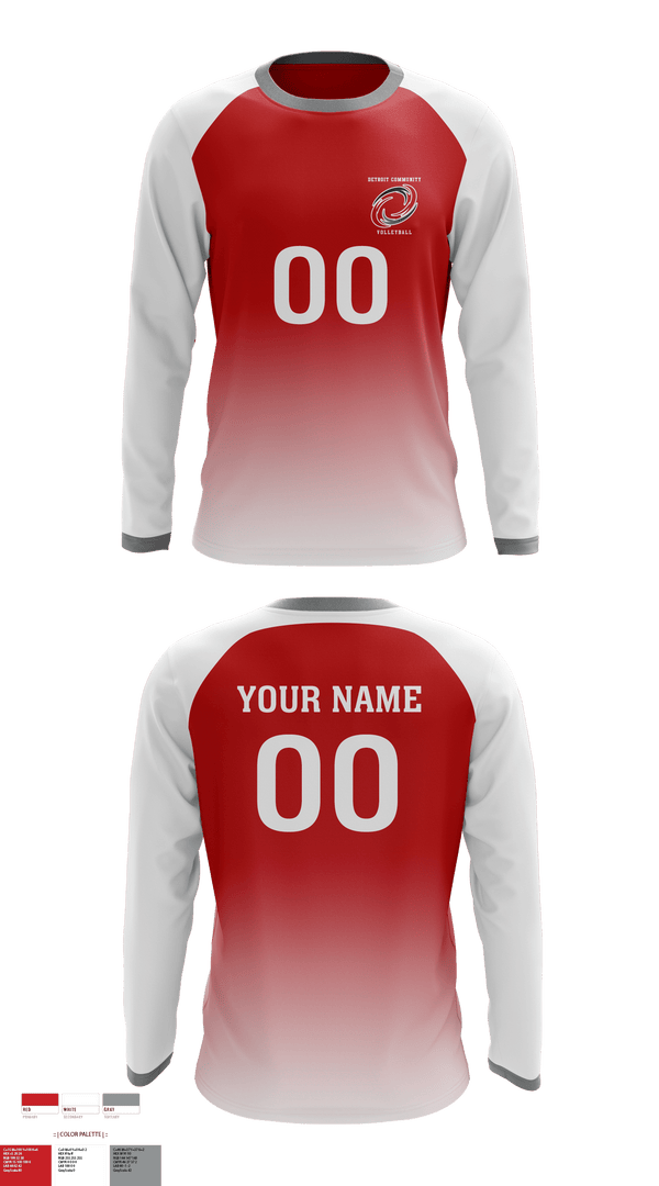 Long Sleeve Performance Shirt, Detroit Community High School Volleyball, Men's Volleyball, Teamtime, Team time, sublimation, custom sports apparel, team uniforms, spirit wear, spiritwear, sports uniforms, custom shirts, team store, custom team store, fundraiser sports, apparel fundraiser