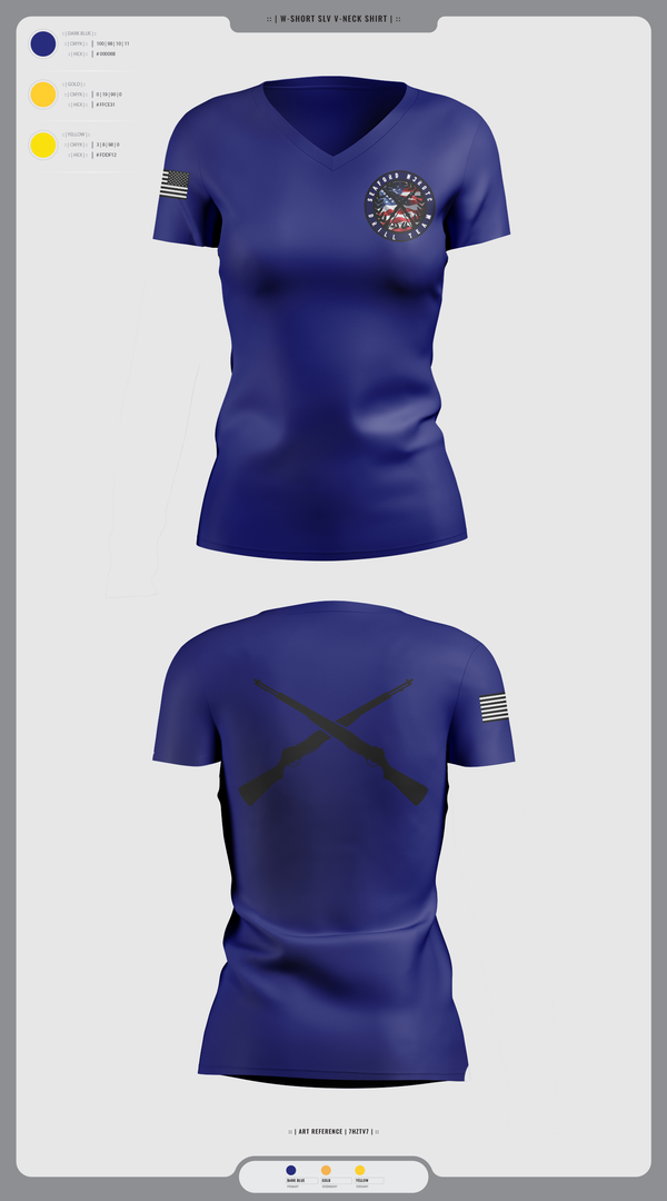 Womens Short Sleeve Vneck Shirt, Seaford NJROTC, Navy, Teamtime, Team time, sublimation, custom sports apparel, team uniforms, spirit wear, spiritwear, sports uniforms, custom shirts, team store, custom team store, fundraiser sports, apparel fundraiser
