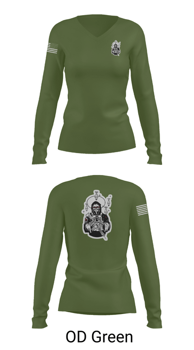 Outlaw Mortar Section 59835743 Women's Long Sleeve V-neck Shirt - 57