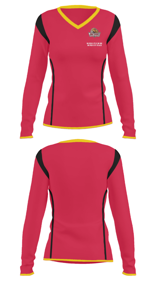 Women's Long Sleeve Vneck Shirt, University-Purdue University Track, Track & Field, Teamtime, Team time, sublimation, custom sports apparel, team uniforms, spirit wear, spiritwear, sports uniforms, custom shirts, team store, custom team store, fundraiser sports, apparel fundraiser