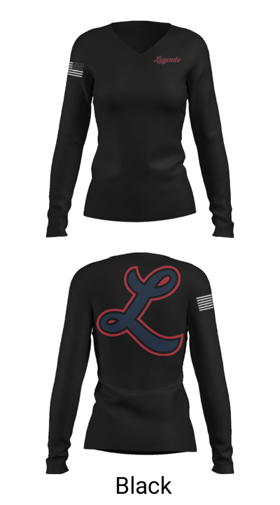 Louisville Legends Baseball 30344695 Women's Long Sleeve V-neck Shirt - 13