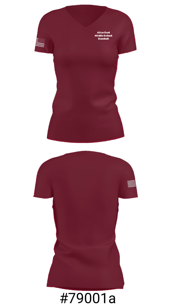 Women's Short Sleeve Vneck Shirt, Alice Deal Middle School Baseball, Baseball, Teamtime, Team time, sublimation, custom sports apparel, team uniforms, spirit wear, spiritwear, sports uniforms, custom shirts, team store, custom team store, fundraiser sports, apparel fundraiser