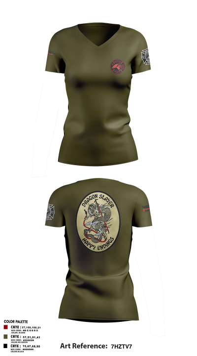 Marine Wing Support Squadron 473 1974878 Women's Short Sleeve V-neck Shirt - 2