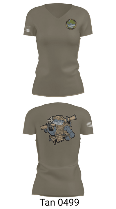 Wilmington Tiger Shark 19373018 Women's Short Sleeve V-neck Shirt - 68