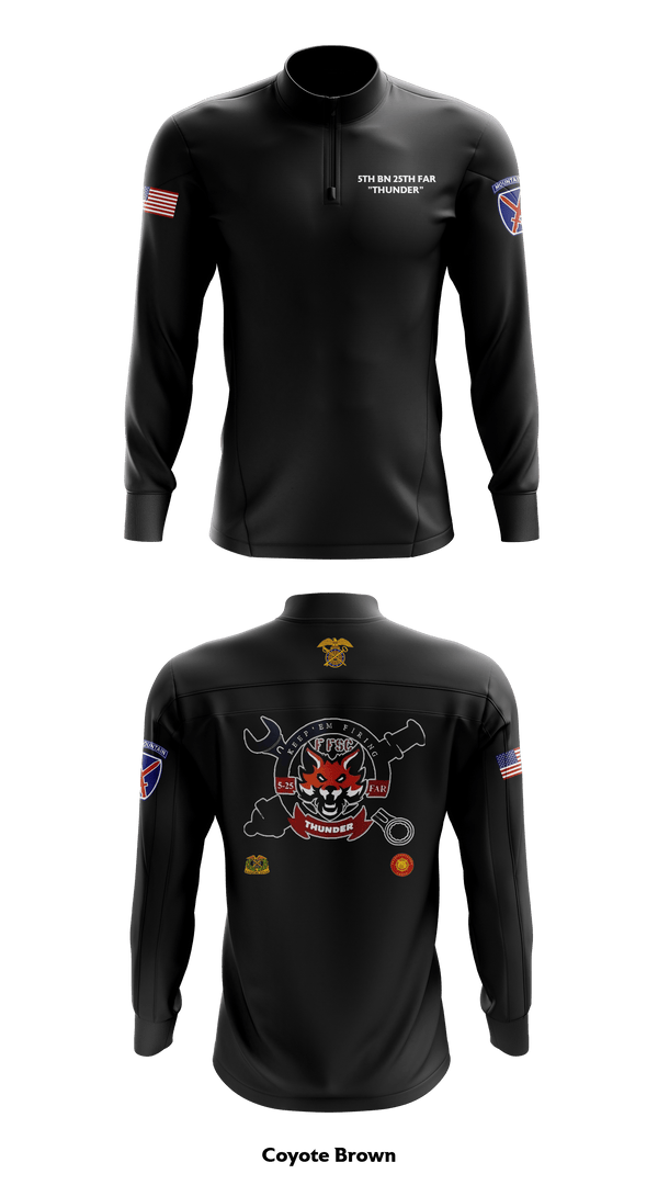 Quarter Zip Jacket, F-FSC 5TH BN 25TH FAR, Army, Teamtime, Team time, sublimation, custom sports apparel, team uniforms, spirit wear, spiritwear, sports uniforms, custom shirts, team store, custom team store, fundraiser sports, apparel fundraiser