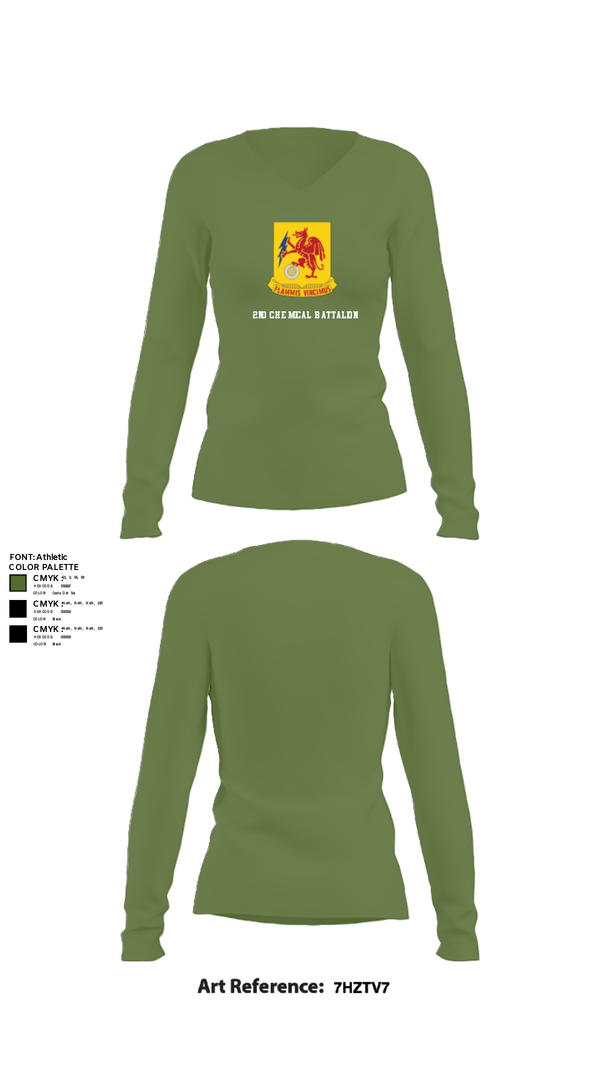 Women's Long Sleeve Vneck Shirt, 2nd Chemical Battalion, Army, Teamtime, Team time, sublimation, custom sports apparel, team uniforms, spirit wear, spiritwear, sports uniforms, custom shirts, team store, custom team store, fundraiser sports, apparel fundraiser