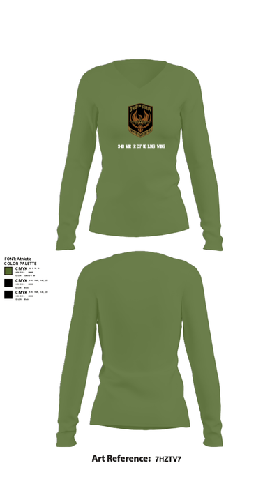940 Air Refueling Wing 53360157 Women's Long Sleeve V-neck Shirt - 42