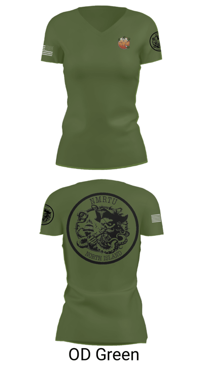 USS MAKIN ISLAND 57574160 Women's Short Sleeve V-neck Shirt - 46