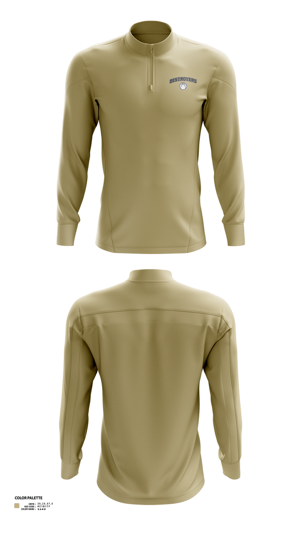 Quarter Zip Jacket, Destroyers, Men's Basketball, Teamtime, Team time, sublimation, custom sports apparel, team uniforms, spirit wear, spiritwear, sports uniforms, custom shirts, team store, custom team store, fundraiser sports, apparel fundraiser