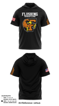 Flushing High School Wrestling 10163211 Short Sleeve Performance Shirt with hood - 3